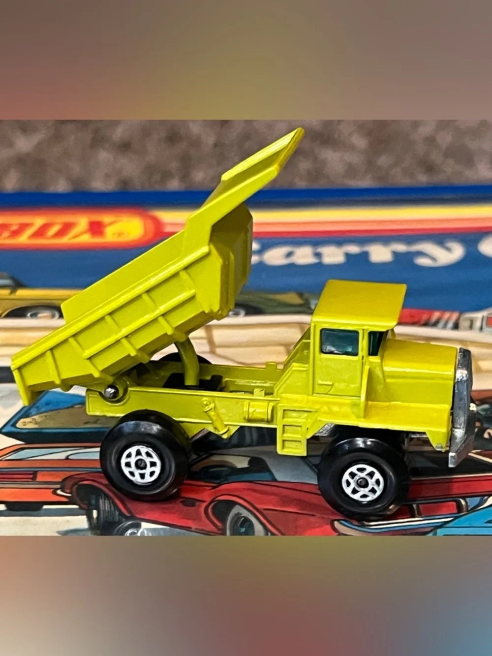 Vintage Matchbox Superfast No. 28 Mack Dump Truck Yellow Green Lesney England